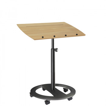 mobiles Stehpult mit Rollen steh-sitz-rolls drive R3-D1-20 Gestell schwarz Pultplatte Buche massiv Buero-Goertz